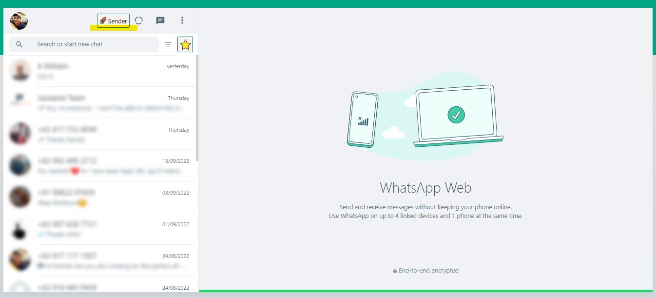 The screenshot above shows where you need to click to open the RocketSend.io panel.