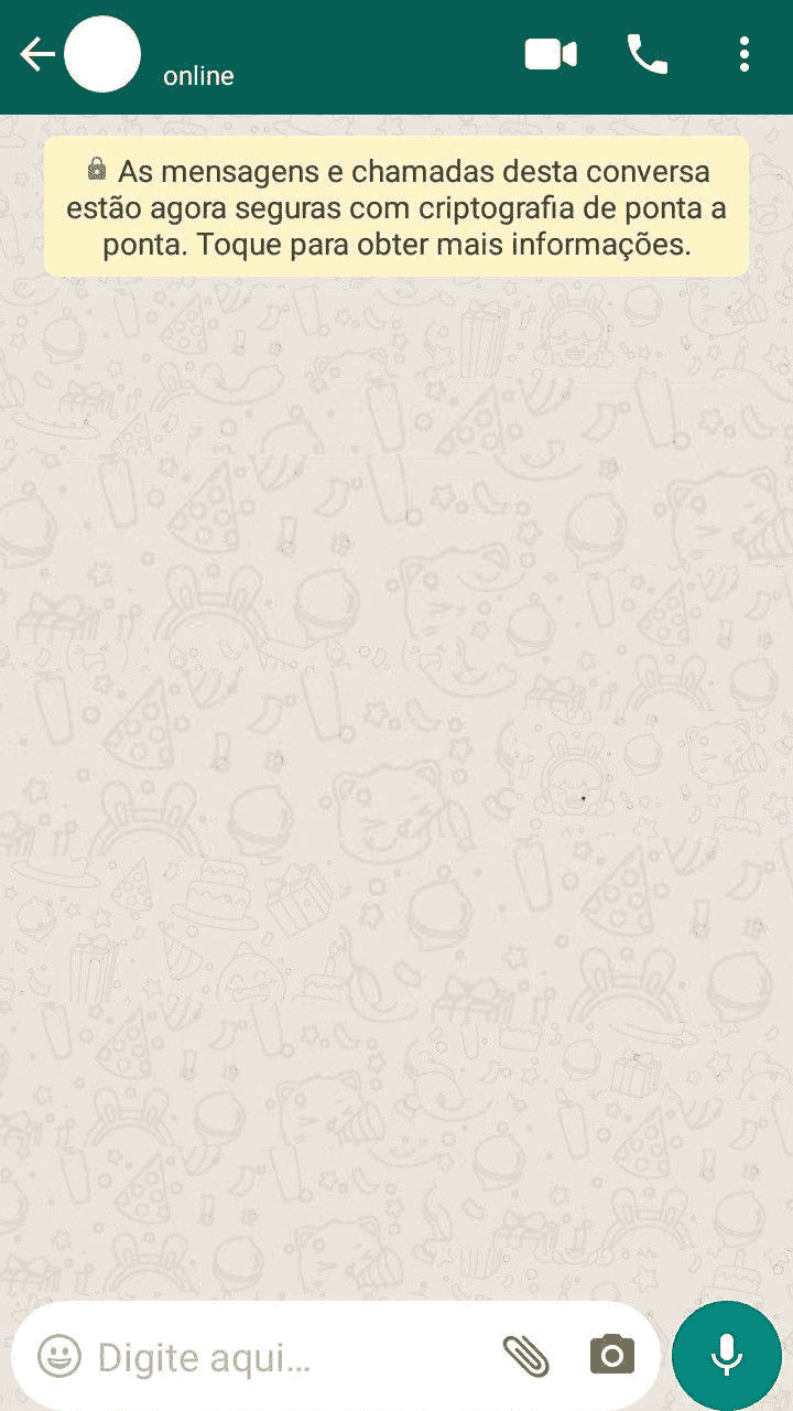 Unknown user chat window. 